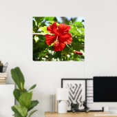 Mooi Poster van Red Hawaiian Hibiscus Flower (Thuiskantoor)