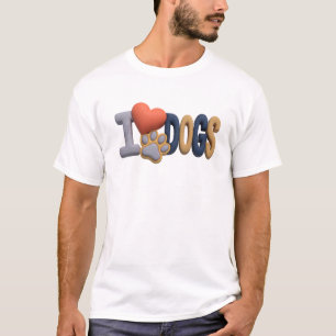 Mooi & prachtig blauw I LOVE DOGS Kunst ontwerp T-shirt