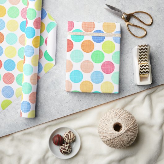 Mooi preppy zomerkleuren polka stippen patroon cadeaupapier (Crafts)