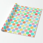 Mooi preppy zomerkleuren polka stippen patroon cadeaupapier (Uitgerold)