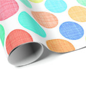 Mooi preppy zomerkleuren polka stippen patroon cadeaupapier (Rol Hoek)
