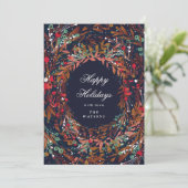 Mooi Prettige feestdagen Floral Feestdagenkaart (Staand voorkant)