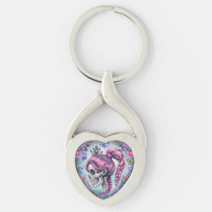 Mooi Princess Schedel Metalen Sleutelhanger