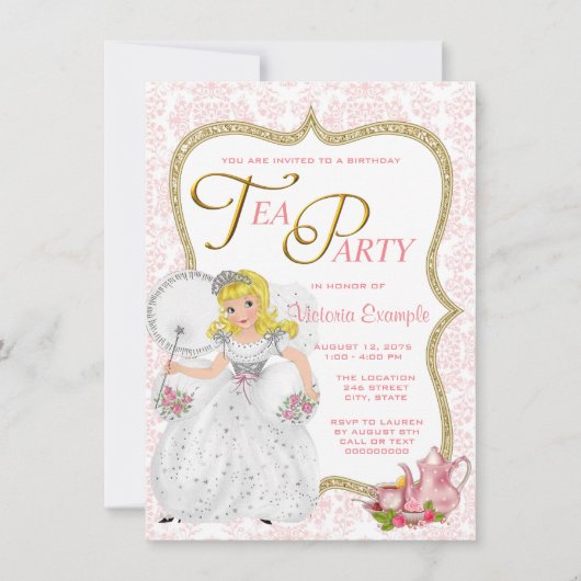 Mooi Princess Tea Party Kaart (Voorkant)