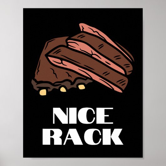 Mooi rack - grappige ribben en BBQ Poster (Voorkant)