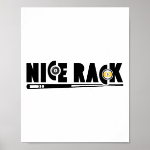 Mooi Rack Zwembad Biljart Speler Grappig 1 Poster