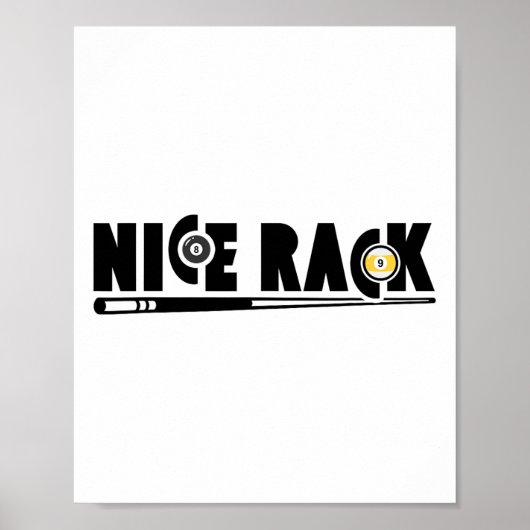 Mooi Rack Zwembad Biljart Speler Grappig 1 Poster (Voorkant)