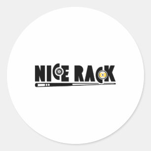 Mooi Rack Zwembad Biljart Speler Grappig 1 Ronde Sticker