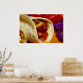 Mooi recept van Burrito voor liefhebbers van voeds Poster (Keuken)