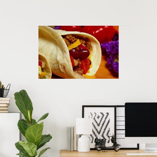 Mooi recept van Burrito voor liefhebbers van voeds Poster (Thuiskantoor)