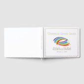 Mooi Regenboog Bruiloft Gouden Folie Script Gastenboek (Volledig)