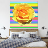 Mooi regenboog roos canvas afdruk (Insitu (Slaapkamer))