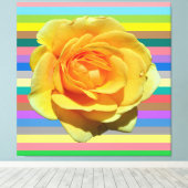 Mooi regenboog roos canvas afdruk (Insitu (Houten vloer))