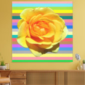 Mooi regenboog roos canvas afdruk (Insitu (Woonkamer))