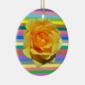 Mooi regenboog roos keramisch ornament (Rechts)