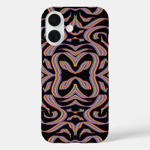 Mooi regenboogkleurig lint draait patroon kunst iPhone 16 hoesje