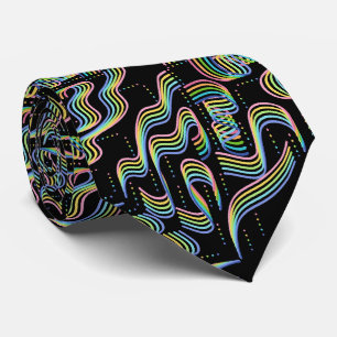 Mooi regenboogkleurig lint rijen patroon kunst stropdas