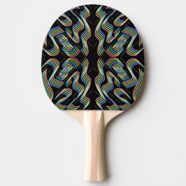 Mooi regenboogkleurig lint rijenpatroon kunst tafeltennisbatje