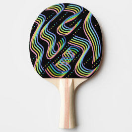 Mooi regenboogkleurig lint rijenpatroon kunst tafeltennisbatje