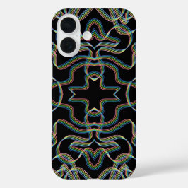 Mooi regenboogkleurig lint rolpatroon kunst iPhone 16 hoesje