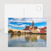 Mooi Regensburg, Duitsland Briefkaart (Voorkant / Achterkant)