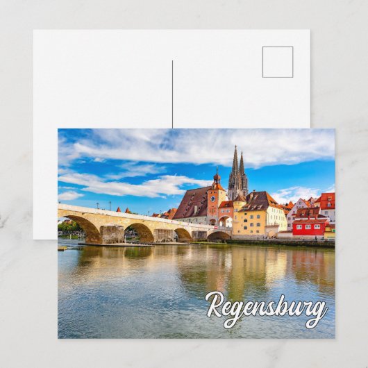 Mooi Regensburg, Duitsland Briefkaart (Voorkant / Achterkant)