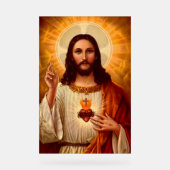 Mooi Religieus Heilig Hart van Jezus Acryl Bord (Voorkant)