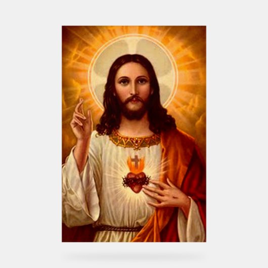 Mooi Religieus Heilig Hart van Jezus Acryl Bord (Voorkant)