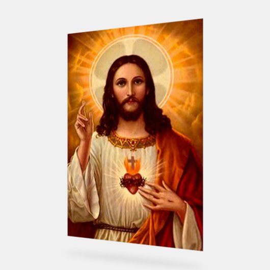 Mooi Religieus Heilig Hart van Jezus Acryl Bord (Hoek)