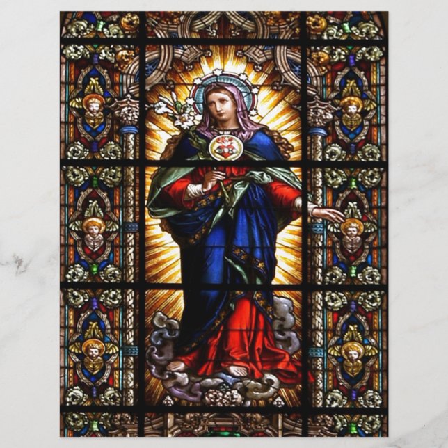 Mooi Religieus heilig hart van Maagd Mary (Voorkant)