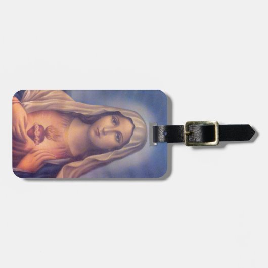 Mooi Religieus heilig hart van Maagd Mary Bagagelabel (Voorkant horizontaal)
