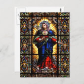 Mooi Religieus heilig hart van Maagd Mary Briefkaart (Voorkant / Achterkant)