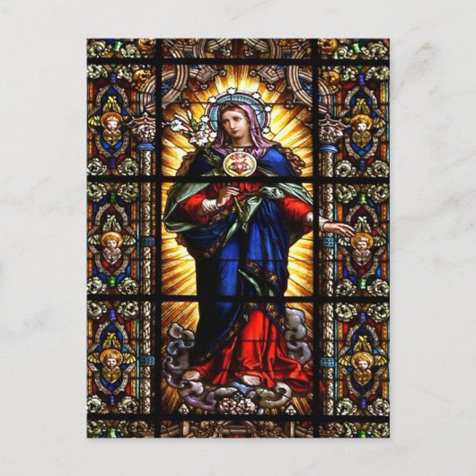 Mooi Religieus heilig hart van Maagd Mary Briefkaart (Voorkant)