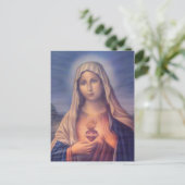 Mooi Religieus heilig hart van Maagd Mary Briefkaart (Staand voorkant)