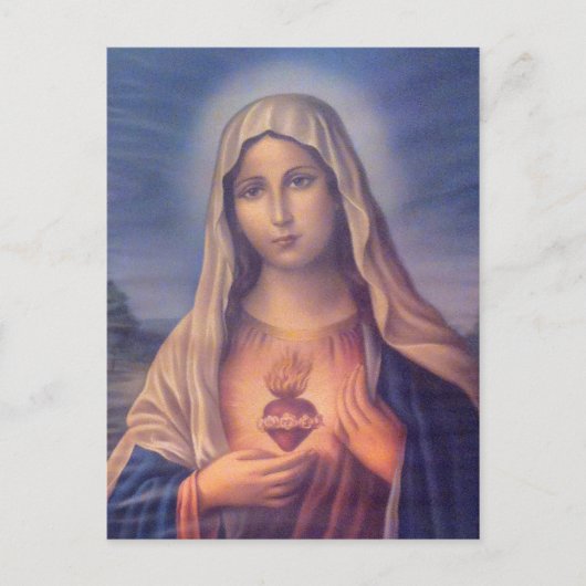 Mooi Religieus heilig hart van Maagd Mary Briefkaart (Voorkant)