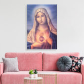 Mooi Religieus heilig hart van Maagd Mary Canvas Afdruk (Insitu (Woonkamer))