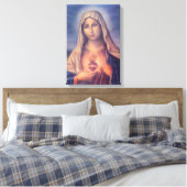 Mooi Religieus heilig hart van Maagd Mary Canvas Afdruk (Insitu (Slaapkamer))