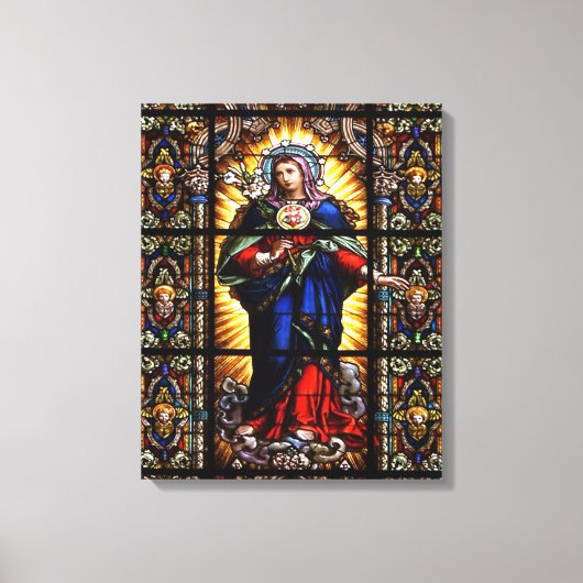 Mooi Religieus heilig hart van Maagd Mary Canvas Afdruk (Voorkant)