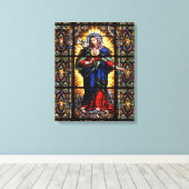 Mooi Religieus heilig hart van Maagd Mary Canvas Afdruk (Insitu (Houten vloer))
