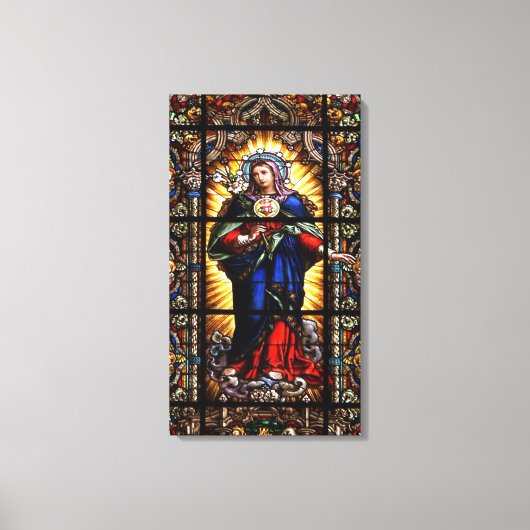 Mooi Religieus heilig hart van Maagd Mary Canvas Afdruk (Voorkant)