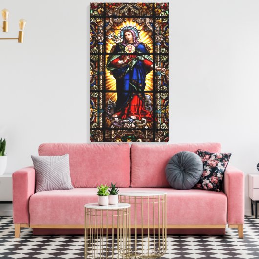 Mooi Religieus heilig hart van Maagd Mary Canvas Afdruk (Insitu (Woonkamer))