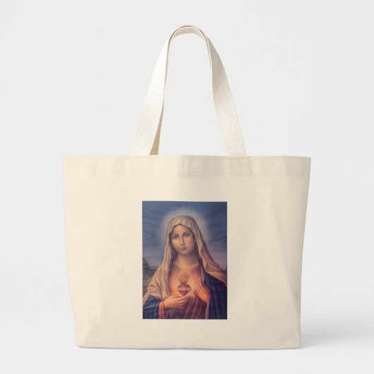 Mooi Religieus heilig hart van Maagd Mary Grote Tote Bag (Voorkant)