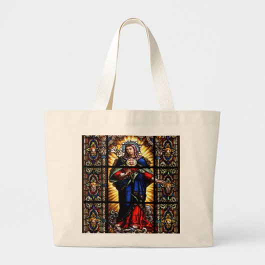 Mooi Religieus heilig hart van Maagd Mary Grote Tote Bag (Voorkant)