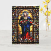 Mooi Religieus heilig hart van Maagd Mary Kaart (Gele Bloem)