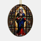 Mooi Religieus heilig hart van Maagd Mary Keramisch Ornament (Rechts)
