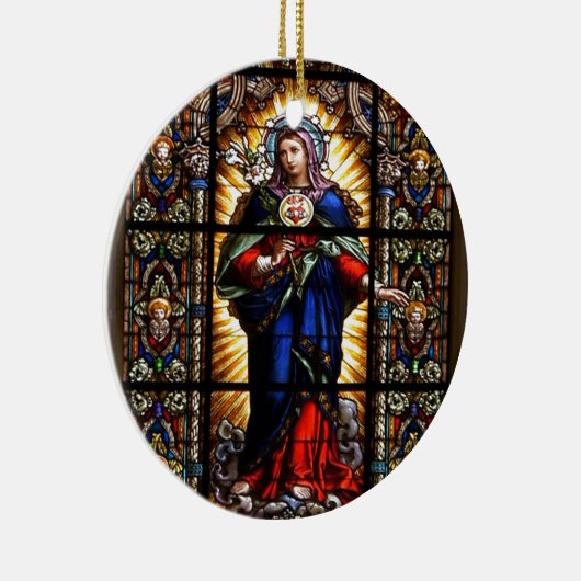 Mooi Religieus heilig hart van Maagd Mary Keramisch Ornament (Rechts)