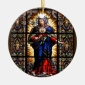 Mooi Religieus heilig hart van Maagd Mary Keramisch Ornament (Voorkant)
