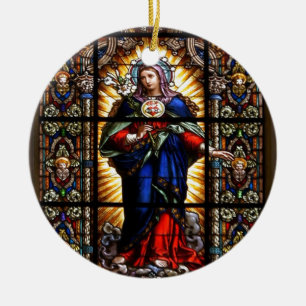 Mooi Religieus heilig hart van Maagd Mary Keramisch Ornament
