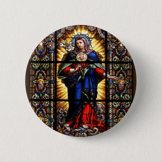 Mooi Religieus heilig hart van Maagd Mary Ronde Button 5,7 Cm (Voorkant)
