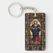 Mooi Religieus heilig hart van Maagd Mary Sleutelhanger (Voorkant)